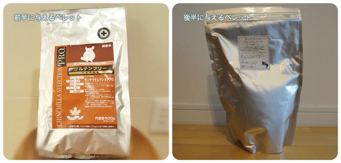 チンチラのティモに与えるペレットの順番