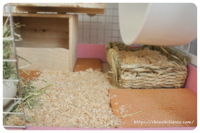 2016年6月のチンチラのティモのケージの床環境
