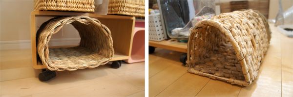 チャタテムシの棲み家 チンチラ「ティモ」の部屋んぽグッズ カワイ わらっこ倶楽部 トンネルハウスとバナナの南国トンネル