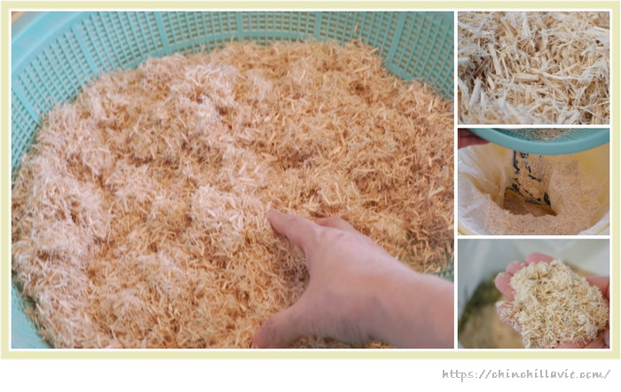 チンチラのティモの床敷材として現在愛用している「三晃商会 広葉樹マット」