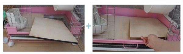 チンチラのティモのチンチラケージの床面 カワイ コンフォート60 ハイルーフタイプ